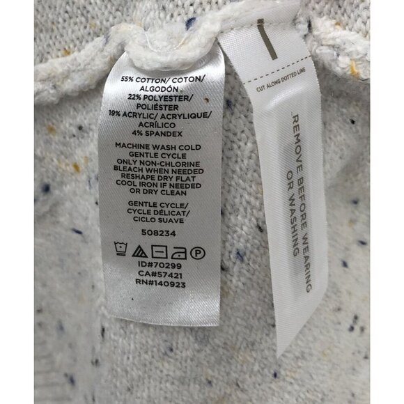 NWT Loft Open Front Duster Sweater Vest Women's XS-S White Speckled Pockets - Picture 5 of 7